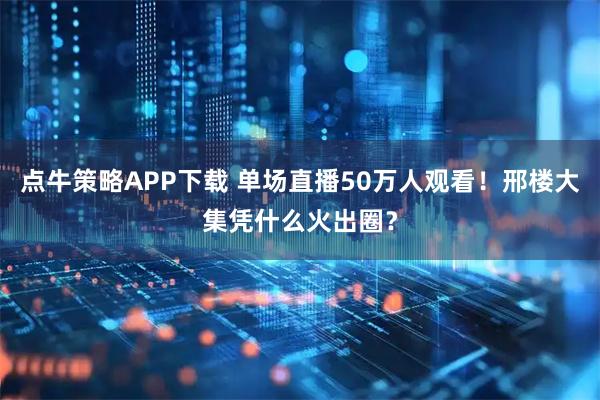 点牛策略APP下载 单场直播50万人观看！邢楼大集凭什么火出圈？